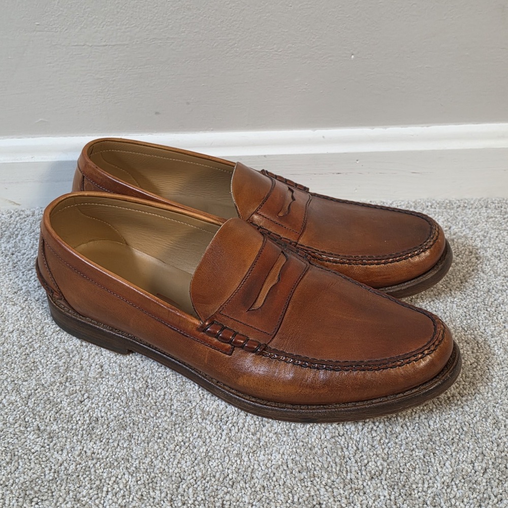 R.M. Williams Mens Size 11 Brown Leather Penny Loafers Moc Toe Dress Shoes